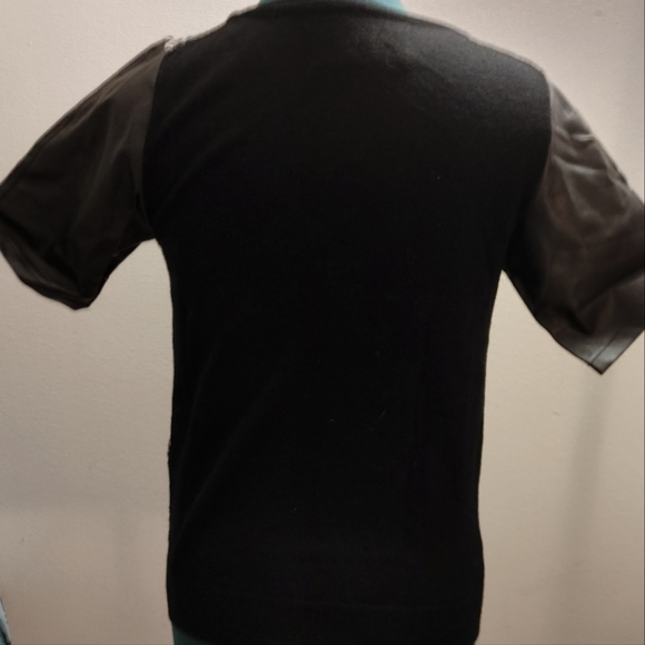 T-shirt manches faux cuir - Picture 2 of 6